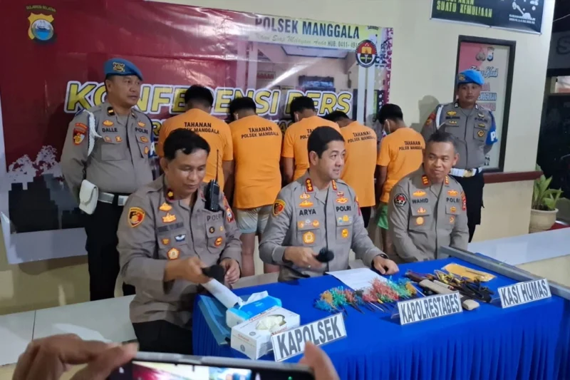 5 Anggota Geng Motor Pelaku Tawuran di Makassar Ditangkap Polisi