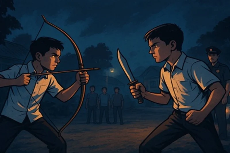 Polisi Gagalkan Duel 2 Siswa SMP Pakai Badik-Busur Panah di Makassar