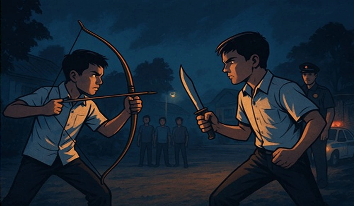 Polisi Gagalkan Duel 2 Siswa SMP Pakai Badik-Busur Panah di Makassar