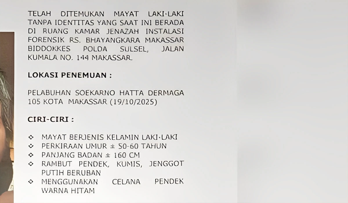 Warga Geger, Pria Berjanggut Putih Mengapung di Pelabuhan Makassar